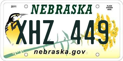 NE license plate XHZ449