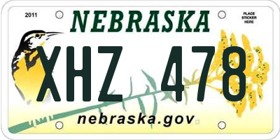NE license plate XHZ478