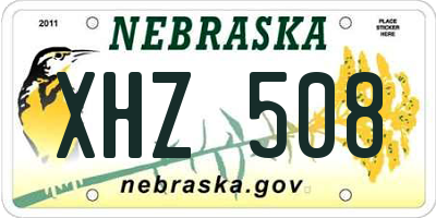 NE license plate XHZ508