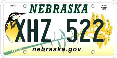NE license plate XHZ522