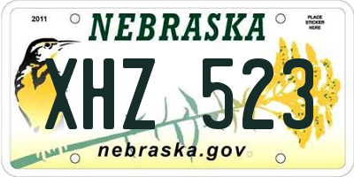 NE license plate XHZ523