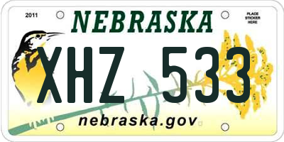 NE license plate XHZ533