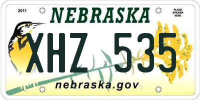 NE license plate XHZ535