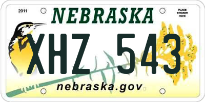 NE license plate XHZ543