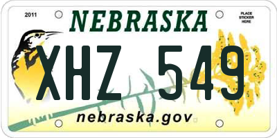 NE license plate XHZ549