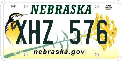 NE license plate XHZ576