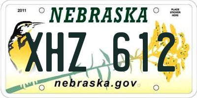 NE license plate XHZ612