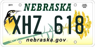 NE license plate XHZ618