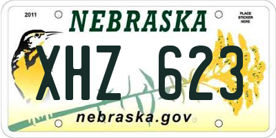 NE license plate XHZ623