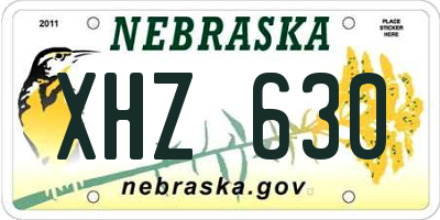NE license plate XHZ630