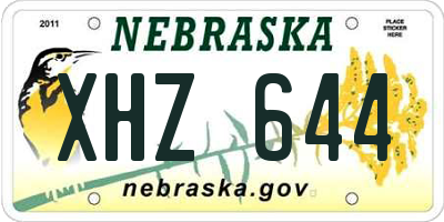 NE license plate XHZ644