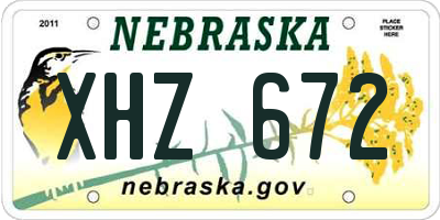 NE license plate XHZ672