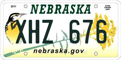 NE license plate XHZ676