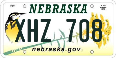 NE license plate XHZ708