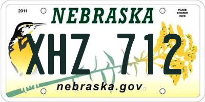 NE license plate XHZ712