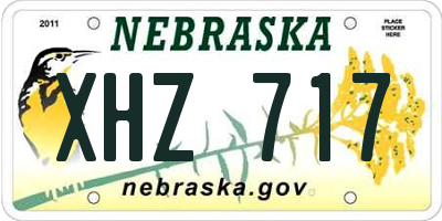 NE license plate XHZ717