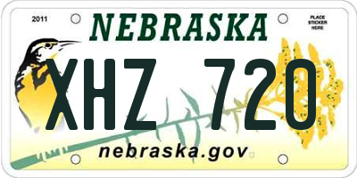 NE license plate XHZ720