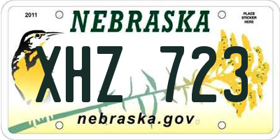 NE license plate XHZ723