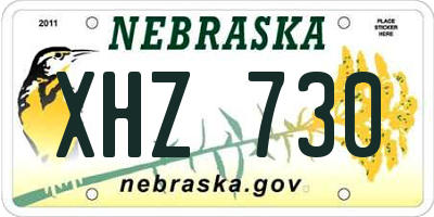 NE license plate XHZ730