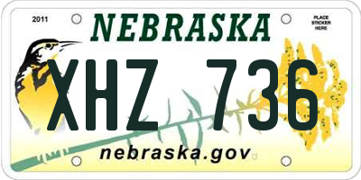 NE license plate XHZ736
