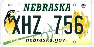 NE license plate XHZ756