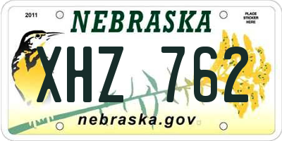 NE license plate XHZ762