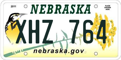 NE license plate XHZ764