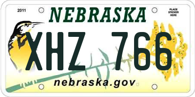 NE license plate XHZ766