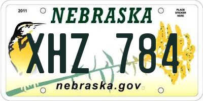 NE license plate XHZ784