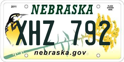 NE license plate XHZ792