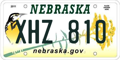 NE license plate XHZ810