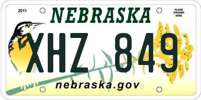 NE license plate XHZ849