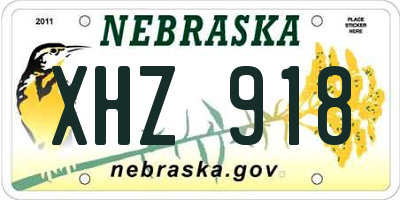 NE license plate XHZ918