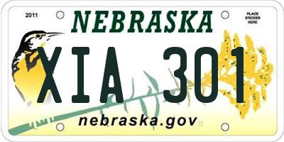 NE license plate XIA301