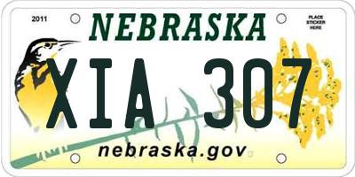 NE license plate XIA307