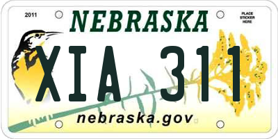NE license plate XIA311