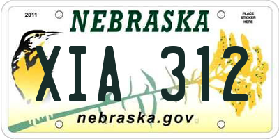 NE license plate XIA312