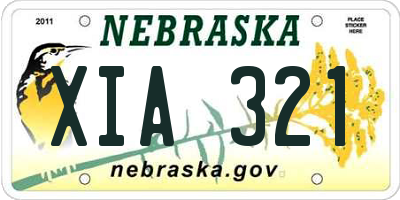 NE license plate XIA321