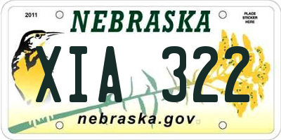 NE license plate XIA322