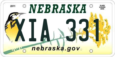 NE license plate XIA331