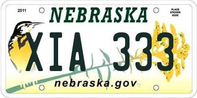 NE license plate XIA333
