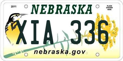NE license plate XIA336