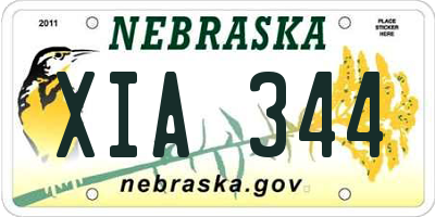 NE license plate XIA344
