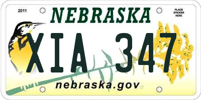 NE license plate XIA347