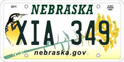 NE license plate XIA349