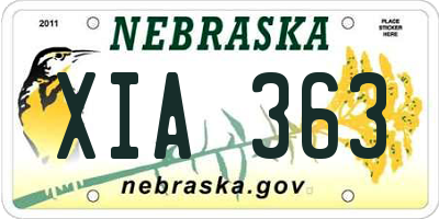 NE license plate XIA363