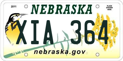 NE license plate XIA364