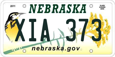 NE license plate XIA373