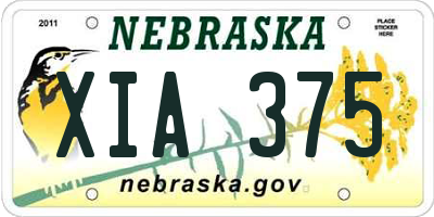 NE license plate XIA375