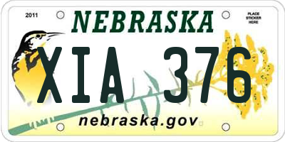 NE license plate XIA376
